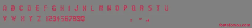 フォントStardots – 赤い文字の灰色の背景