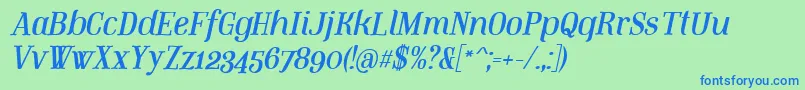 MountitalicPersonaluse Font – Blue Fonts on Green Background