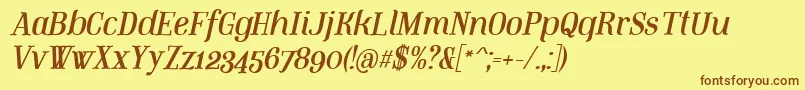 MountitalicPersonaluse Font – Brown Fonts on Yellow Background