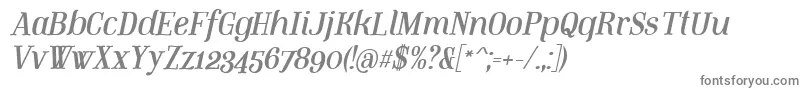 MountitalicPersonaluse-fontti – harmaat kirjasimet valkoisella taustalla