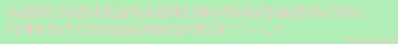 MountitalicPersonaluse Font – Pink Fonts on Green Background