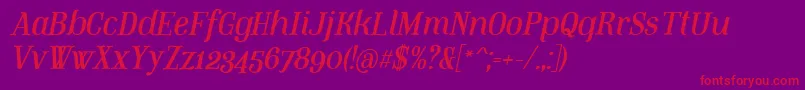 フォントMountitalicPersonaluse – 紫の背景に赤い文字
