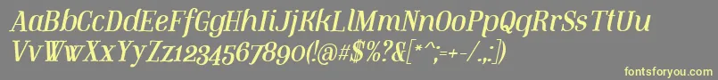 MountitalicPersonaluse-Schriftart – Gelbe Schriften auf grauem Hintergrund