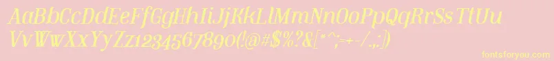 MountitalicPersonaluse Font – Yellow Fonts on Pink Background