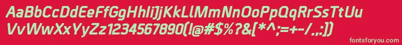 BordaExtrabolditalic Font – Green Fonts on Red Background