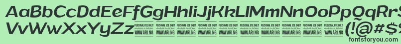 GrandimediumitalicPersonalUse Font – Black Fonts on Green Background
