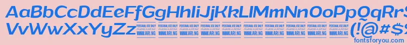 GrandimediumitalicPersonalUse Font – Blue Fonts on Pink Background