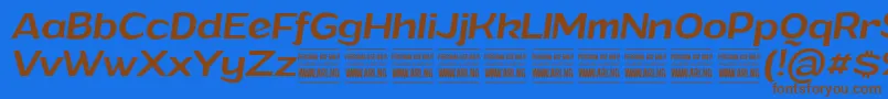 Шрифт GrandimediumitalicPersonalUse – коричневые шрифты на синем фоне