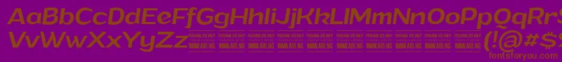 Шрифт GrandimediumitalicPersonalUse – коричневые шрифты на фиолетовом фоне