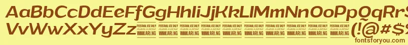 GrandimediumitalicPersonalUse Font – Brown Fonts on Yellow Background