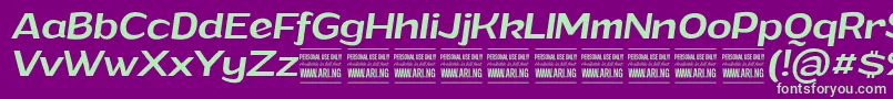 GrandimediumitalicPersonalUse Font – Green Fonts on Purple Background