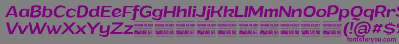 Шрифт GrandimediumitalicPersonalUse – фиолетовые шрифты на сером фоне