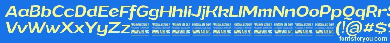 GrandimediumitalicPersonalUse Font – Yellow Fonts on Blue Background