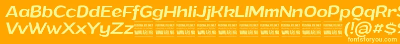 GrandimediumitalicPersonalUse Font – Yellow Fonts on Orange Background