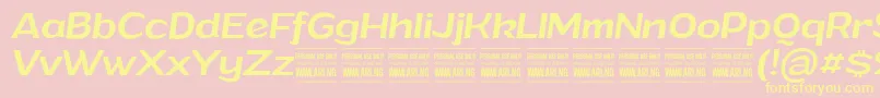 Шрифт GrandimediumitalicPersonalUse – жёлтые шрифты на розовом фоне
