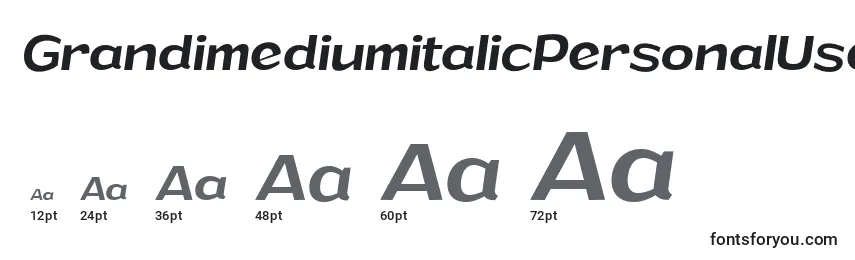 GrandimediumitalicPersonalUse Font Sizes