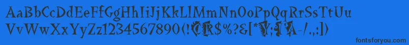 LaBambaLetPlain.1.0 Font – Black Fonts on Blue Background