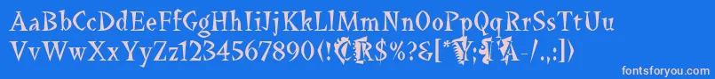 LaBambaLetPlain.1.0-Schriftart – Rosa Schriften auf blauem Hintergrund