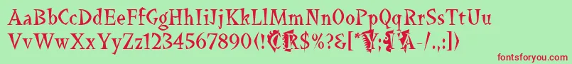LaBambaLetPlain.1.0 Font – Red Fonts on Green Background