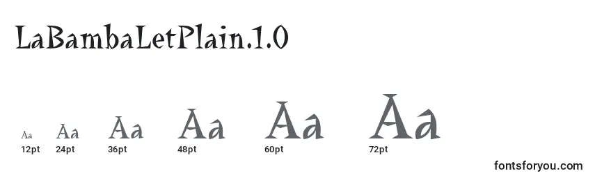 LaBambaLetPlain.1.0 Font Sizes
