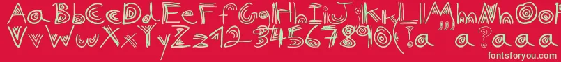 Nuni Font – Green Fonts on Red Background