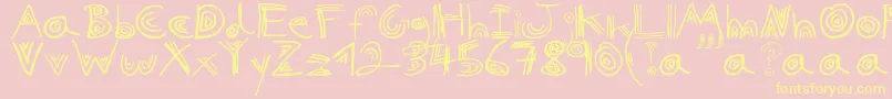 Nuni Font – Yellow Fonts on Pink Background