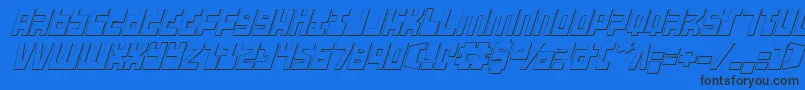 Ufohunter3Di Font – Black Fonts on Blue Background