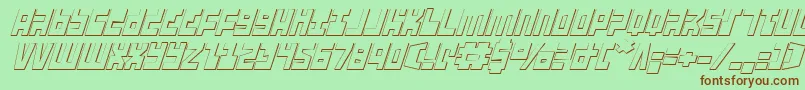 Ufohunter3Di Font – Brown Fonts on Green Background