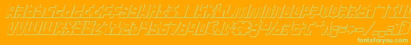 Ufohunter3Di Font – Green Fonts on Orange Background