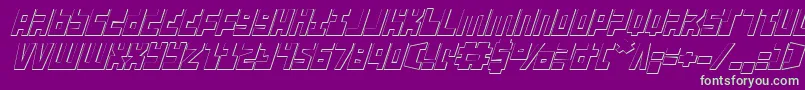 Ufohunter3Di Font – Green Fonts on Purple Background