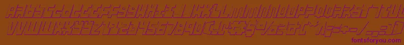 Ufohunter3Di Font – Purple Fonts on Brown Background