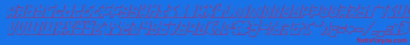 Ufohunter3Di Font – Red Fonts on Blue Background