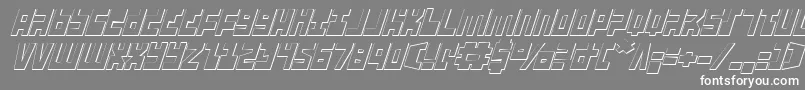 フォントUfohunter3Di – 灰色の背景に白い文字