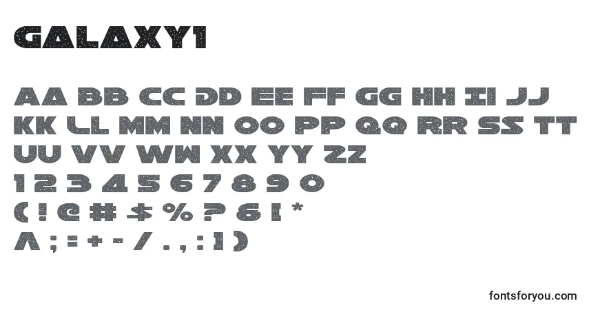 A fonte Galaxy1 – alfabeto, números, caracteres especiais