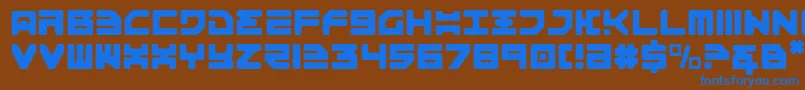 フォントOmega3Light – 茶色の背景に青い文字