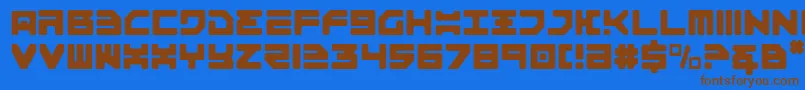 Omega3Light Font – Brown Fonts on Blue Background