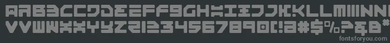 Omega3Light-fontti – harmaat kirjasimet mustalla taustalla