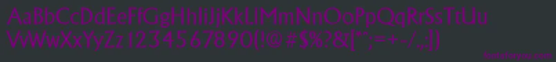 Fonte AdelonSerialRegularDb – fontes roxas em um fundo preto