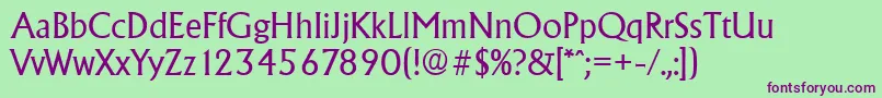 AdelonSerialRegularDb-fontti – violetit fontit vihreällä taustalla
