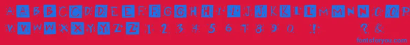 Retrocapsbw Font – Blue Fonts on Red Background