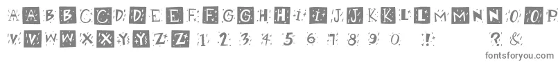 Retrocapsbw-fontti – harmaat kirjasimet valkoisella taustalla