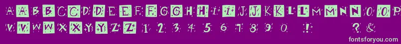 Retrocapsbw Font – Green Fonts on Purple Background