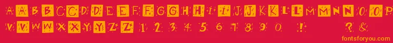 Retrocapsbw Font – Orange Fonts on Red Background