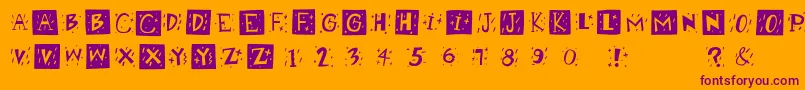 Retrocapsbw-Schriftart – Violette Schriften auf orangefarbenem Hintergrund