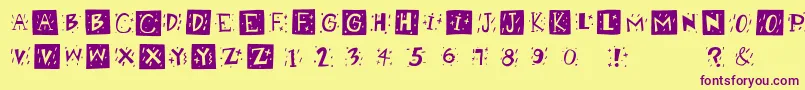 Retrocapsbw Font – Purple Fonts on Yellow Background