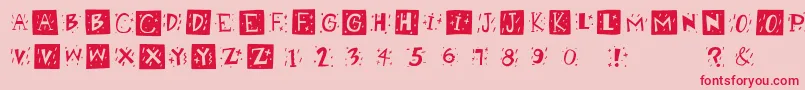 フォントRetrocapsbw – ピンクの背景に赤い文字