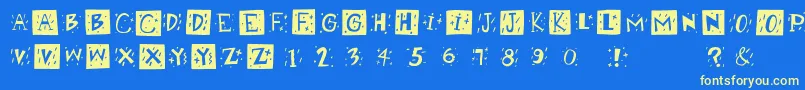 Retrocapsbw Font – Yellow Fonts on Blue Background