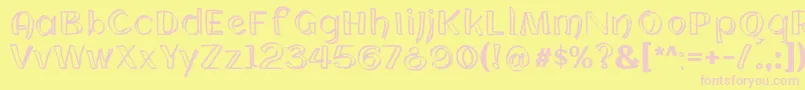 CloningWeb Font – Pink Fonts on Yellow Background