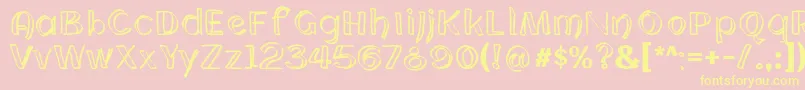 CloningWeb Font – Yellow Fonts on Pink Background