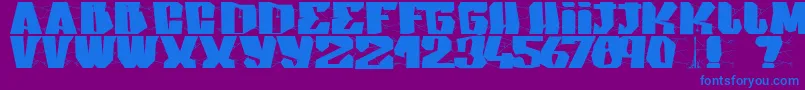 フォントArakphobia – 紫色の背景に青い文字